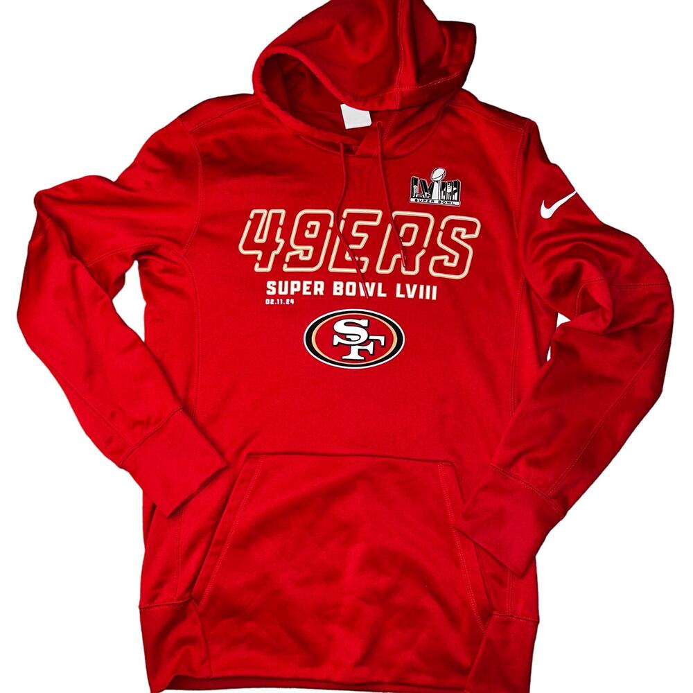 Nike San Francisco 49 ERS Super Bowl LVII red hoodie sweatshirt men size small